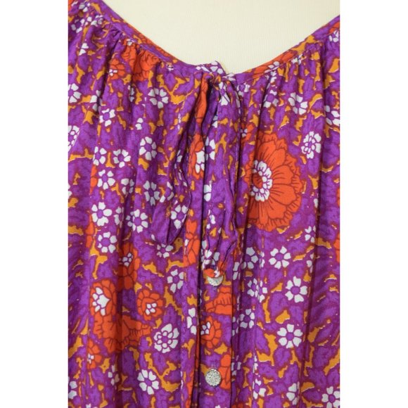 Cynthia Rowley Bold Floral Peasant Blouse size 1x - Picture 4 of 6